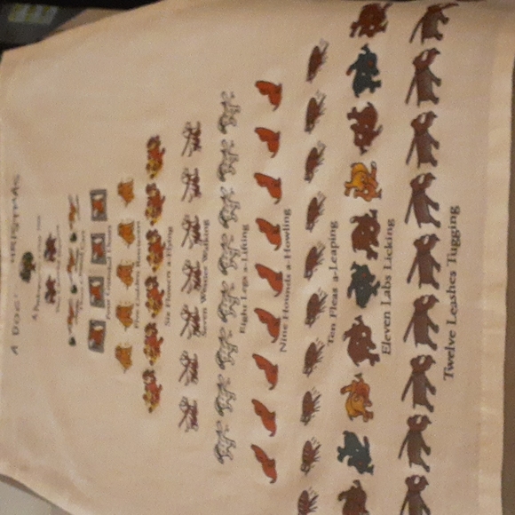 Nwt 12 Days of Christmas A DOGS CHRISTMAS Kitchen Towel 18x26 100% Cotton - Picture 5 of 5